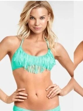Victoria’s Secret Turquoise Fringe Bikini Top